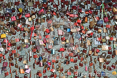 Love locks bridge, Salzburg, Austria Editorial Stock Photo