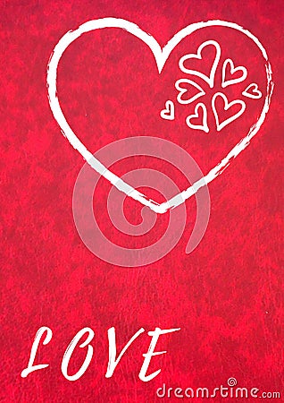 Love and only love on red background Stock Photo