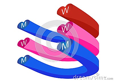 Love magnets Vector Illustration