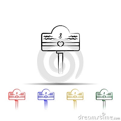love mailbox multi color style icon. Simple thin line, outline vector of wedding icons for ui and ux, website or mobile Stock Photo