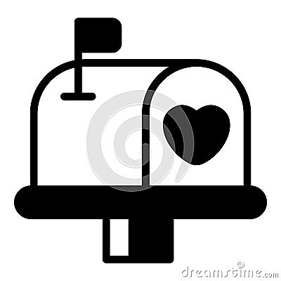 love mailbox, postbox black vector Vector Illustration