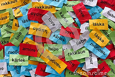 Love in many languages Stock Photo