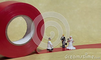 Love and marriage. The little people. Stock Photo