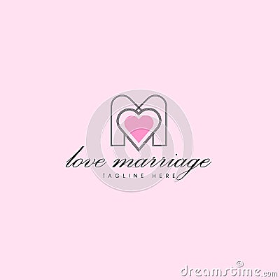Love marriage logo icon design, love logo design, heart logo design, icon design, graphics design, branding logo design, vector lo Stock Photo