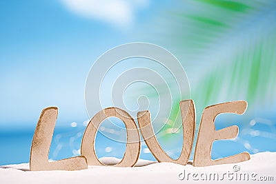 Love message on beach Stock Photo