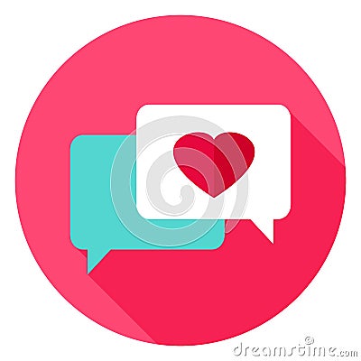 Love Messages Circle Icon Vector Illustration