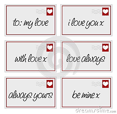 Love messages envelopes Stock Photo