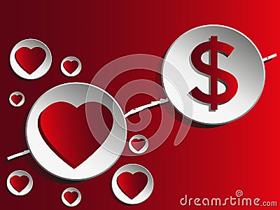 Love and money Vector Illustration