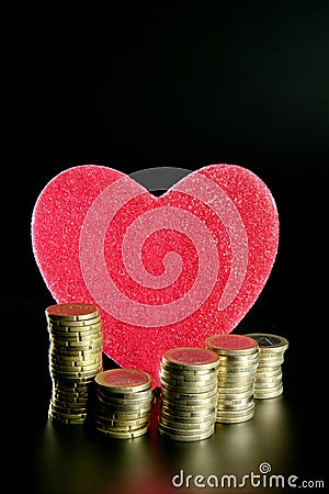 Love and money metaphor Stock Photo