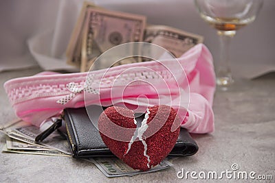 Love for money is prostitution. Stock Photo