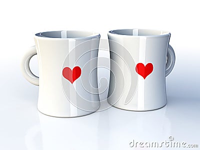 Love mugs Stock Photo