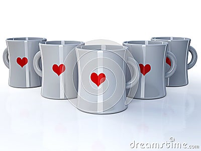 Love mugs Stock Photo