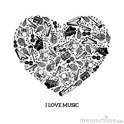 Love Music Concept Vector Illustration