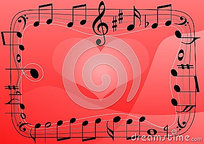 Love music heart, musical notes symbols background Stock Photo