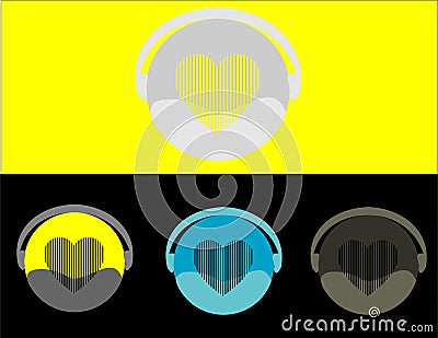 Love music logo, Icon illustration, Logo, Icon, Brand and for web, LOVE MUSIC LOGO Vector Illustration
