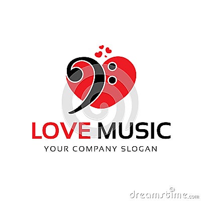 Love Music Logo Vector Illustration