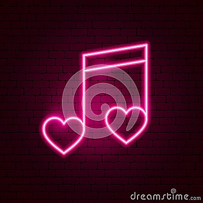 Love Music Neon Sign Vector Illustration