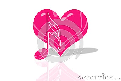 Love and music symbol Stock Photo