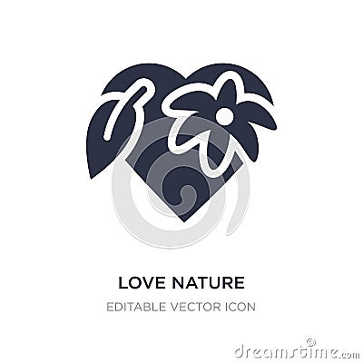 love nature icon on white background. Simple element illustration from Nature concept Vector Illustration