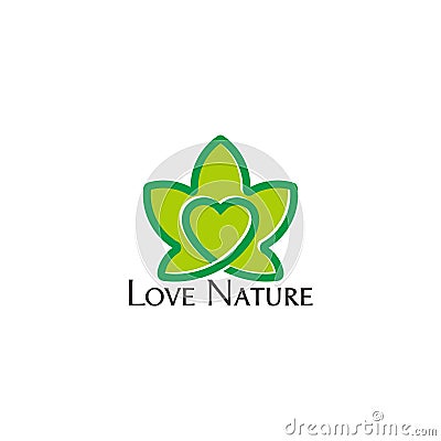 Love nature leaf infinity colorful symbol logo vector Vector Illustration