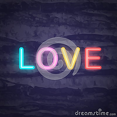 Love neon symbol Vector Illustration