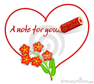 Love Note - Scarlet Pimpernel Stock Photo