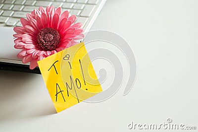 Love note Ti Amo! Stock Photo