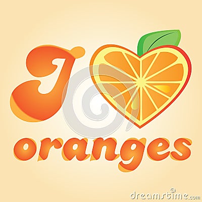 Love orange vector illustration Vector Illustration