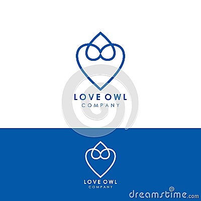 love owl logo template, design vector, icon Vector Illustration