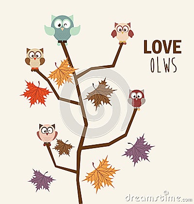 Love owls Vector Illustration