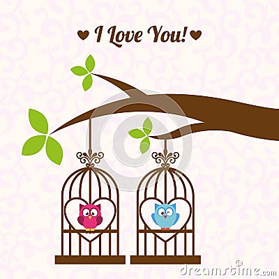 Love owls Vector Illustration