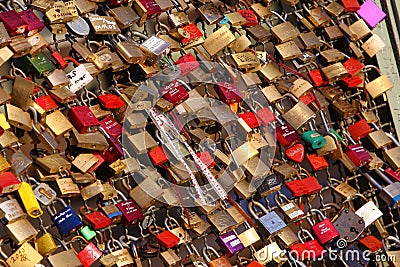 Love padlocks Editorial Stock Photo