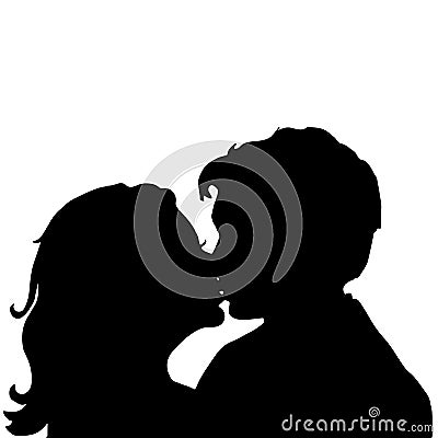 Love. Pair. Kiss. Vector Illustration