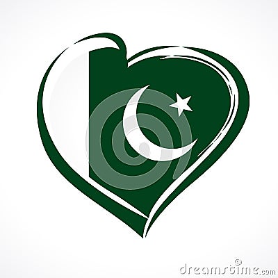 Love Pakistan emblem Vector Illustration