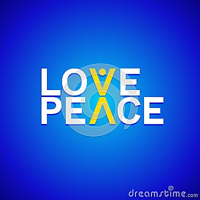 Love and peace sign logotype Vector Illustration