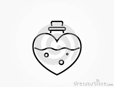 love perfume line icon. heart and romantic symbol. valentines day design Vector Illustration