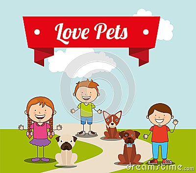 Love pets Vector Illustration