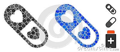 Love Pill Mosaic Icon of Circle Dots Vector Illustration