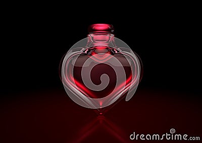 Love Potion Heart Bottle Stock Photo