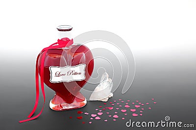 Love Potion and Crystal Healing Concept Stock Photo