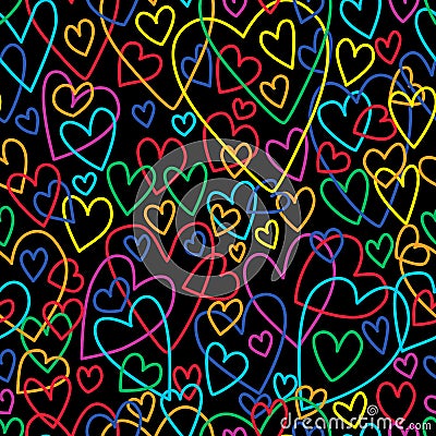 Love rainbow color line seamless pattern Vector Illustration