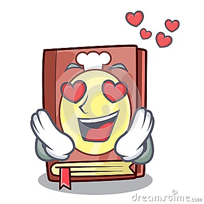 In love recipe book in the cartoon shape Vector Illustration