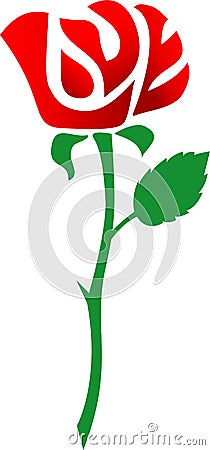 Love is a Red Rose/eps Vector Illustration