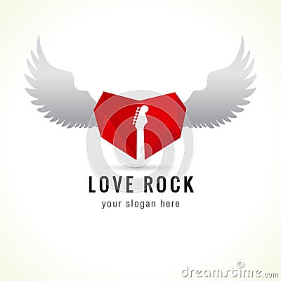 Love rock logo. Vector Illustration