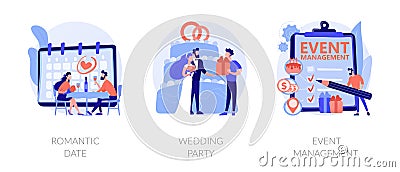 Celebration planning vector concept metaphors. Vector Illustration