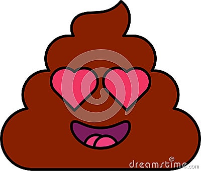 Love, romantic dung emoji vector illustration Vector Illustration