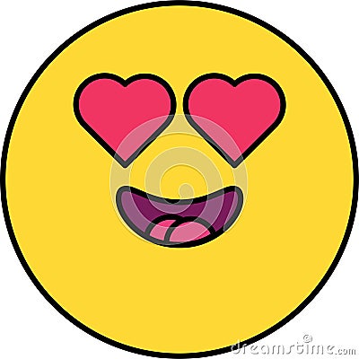 Love, romantic emoji illustration Vector Illustration