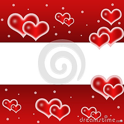 Love,romantic,red background with cute hearts Stock Photo