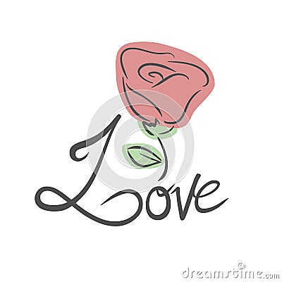 Love rose flower design Vector Illustration