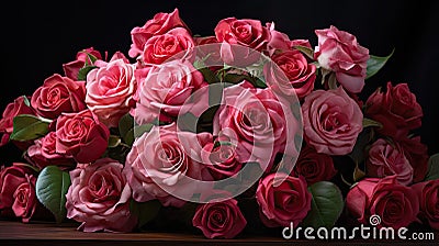 love rose flowers Cartoon Illustration